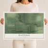 Map of Plattville, Illinois, 12 x 18 inch unframed archival matte print