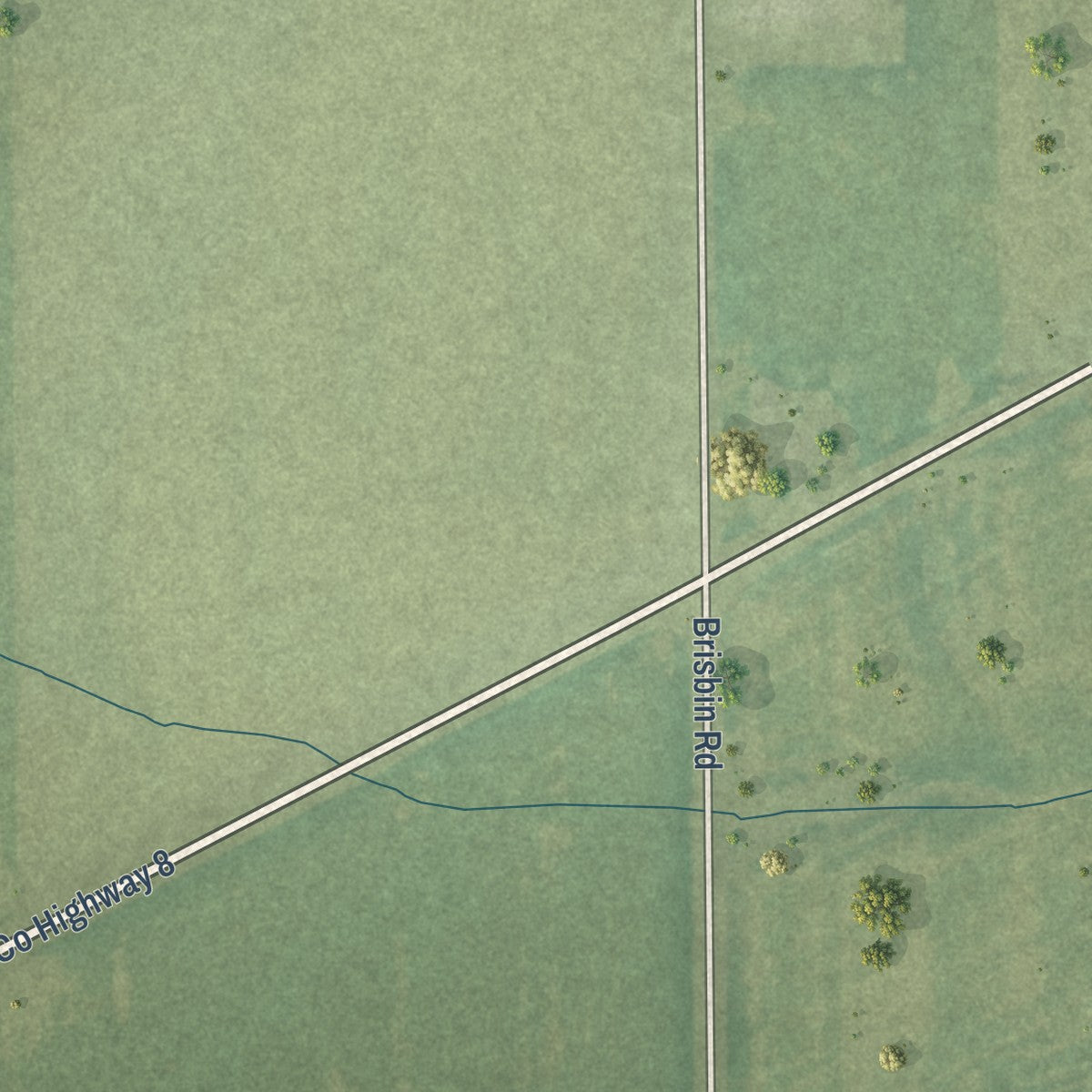 Second close-up of the map of Plattville, Illinois print showing more streets and buildings