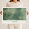 Map of Radom, Illinois, 12 x 18 inch unframed archival matte print