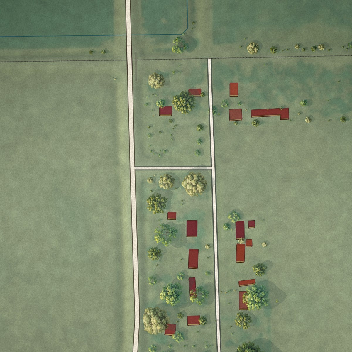 Second close-up of the map of Reddick, Illinois print showing more streets and buildings