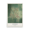 Map of Reynolds, Illinois, 12 x 18 inch unframed archival matte print