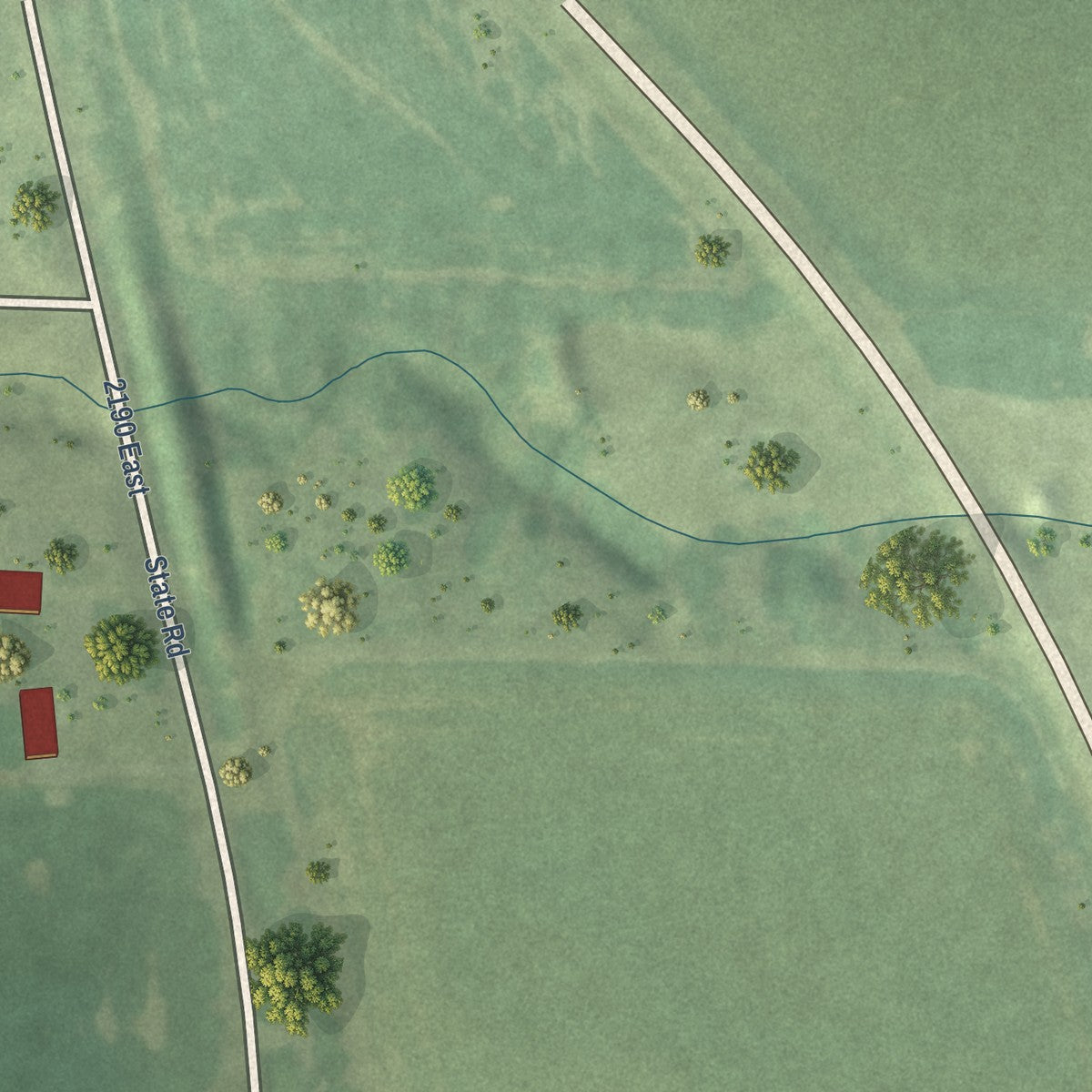 Second close-up of the map of Rockbridge, Illinois print showing more streets and buildings
