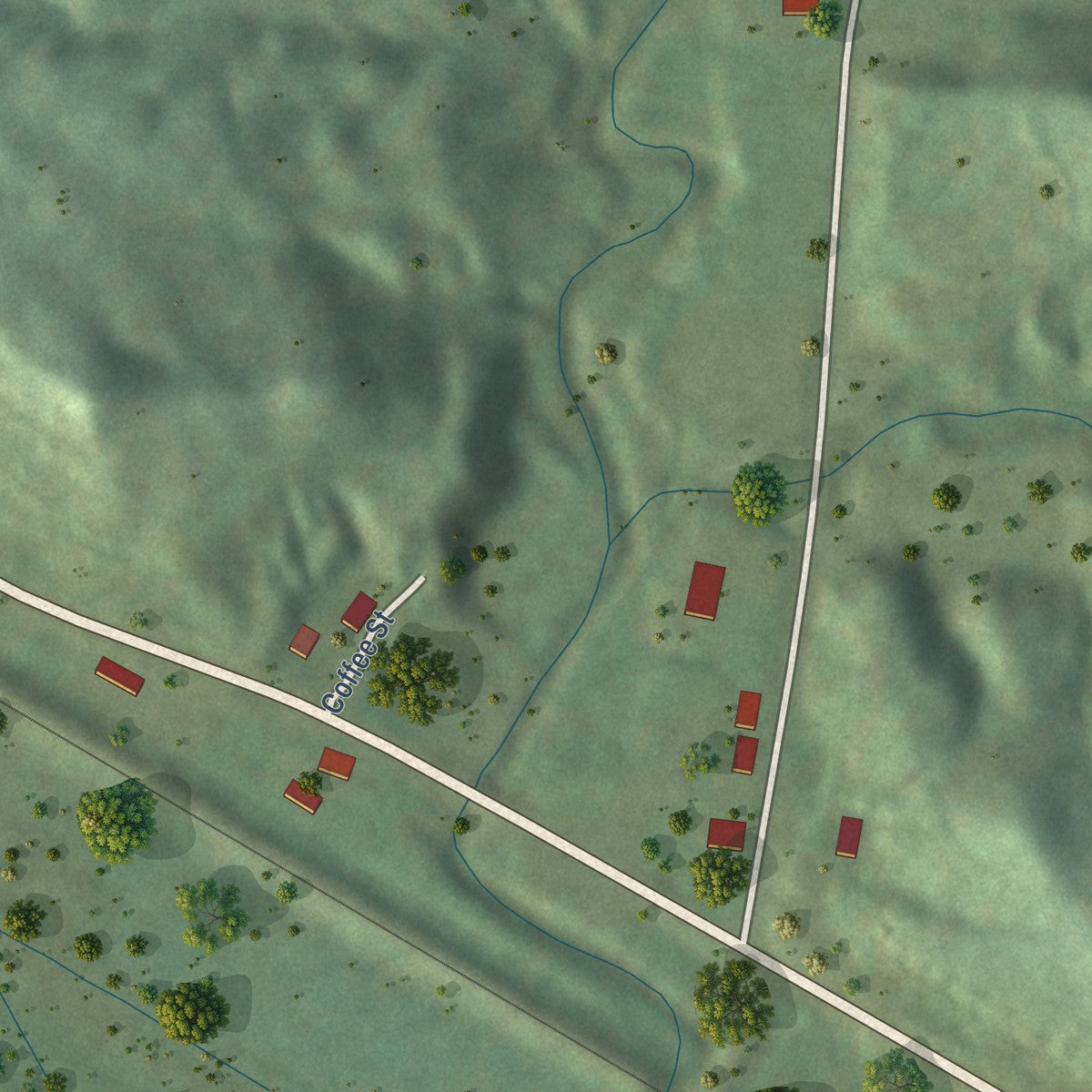 Second close-up of the map of Rockwood, Illinois print showing more streets and buildings