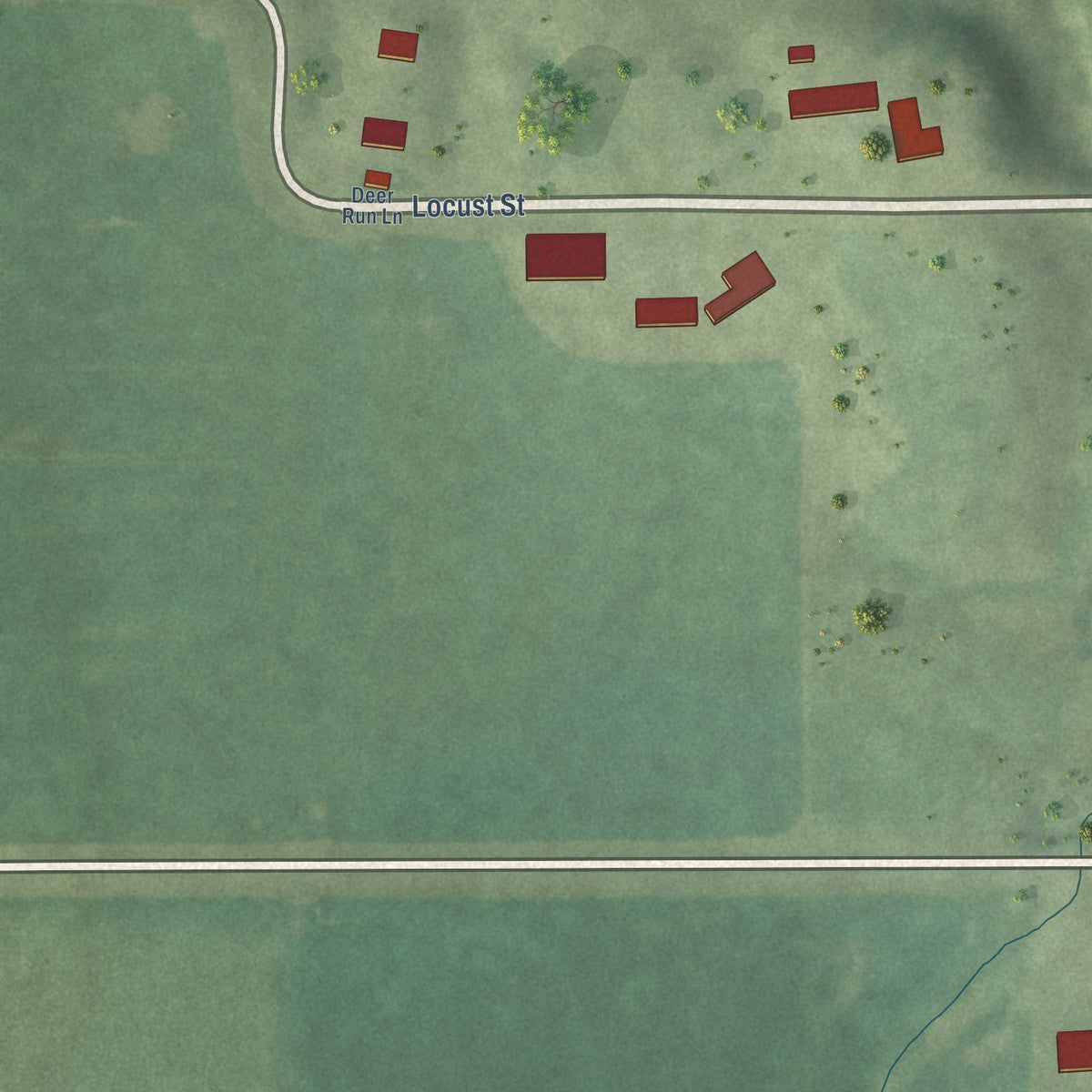 Second close-up of the map of Scottville, Illinois print showing more streets and buildings