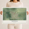 Map of Sheffield, Illinois, 12 x 18 inch unframed archival matte print