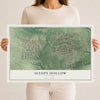 Map of Sleepy Hollow, Illinois, 12 x 18 inch unframed archival matte print
