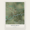 Solon Mills, Illinois map print, the full design