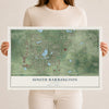 Map of South Barrington, Illinois, 12 x 18 inch unframed archival matte print