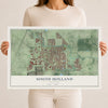 Map of South Holland, Illinois, 12 x 18 inch unframed archival matte print
