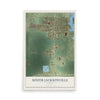 Map of South Jacksonville, Illinois, 12 x 18 inch unframed archival matte print