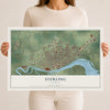 Map of Sterling, Illinois, 12 x 18 inch unframed archival matte print