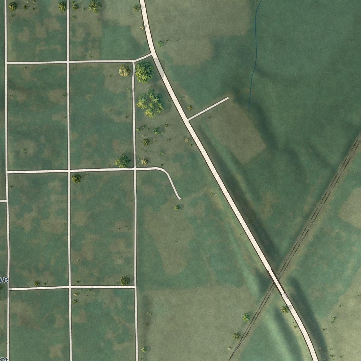 Second close-up of the map of Taylor Springs, Illinois print showing more streets and buildings