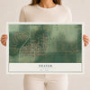 Map of Thayer, Illinois, 12 x 18 inch unframed archival matte print