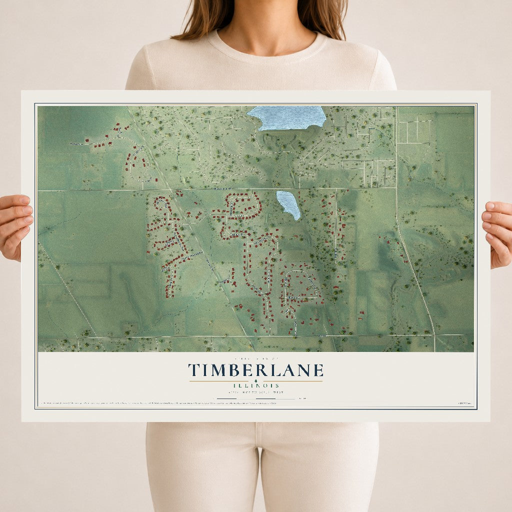 Map of Timberlane, Illinois, 18 x 24 inch unframed archival matte print