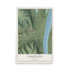 Map of Valley City, Illinois, 12 x 18 inch unframed archival matte print