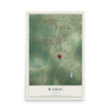 Map of Wamac, Illinois, 12 x 18 inch unframed archival matte print