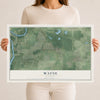 Map of Wayne, Illinois, 12 x 18 inch unframed archival matte print