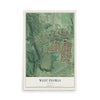 Map of West Peoria, Illinois, 12 x 18 inch unframed archival matte print