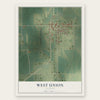West Union, Illinois map print, the full design