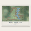 Westlake Village, Illinois map print, the full design