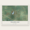 Willow Lake, Illinois map print, the full design