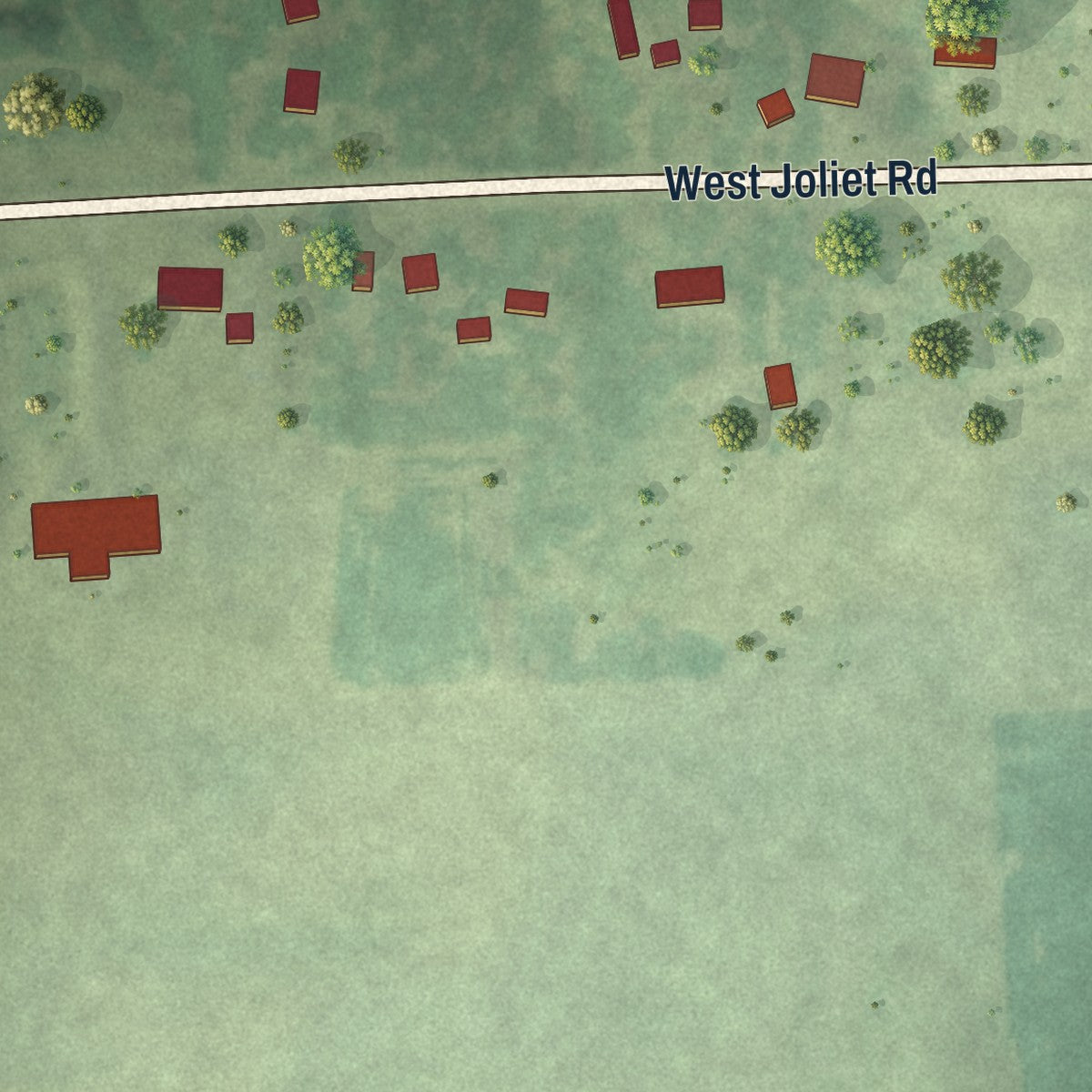 Close-up of the map of Wilton Center, Illinois print showing street and building detail