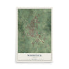 Map of Woodstock, Illinois, 12 x 18 inch unframed archival matte print