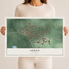 Map of Akron, Indiana, 12 x 18 inch unframed archival matte print
