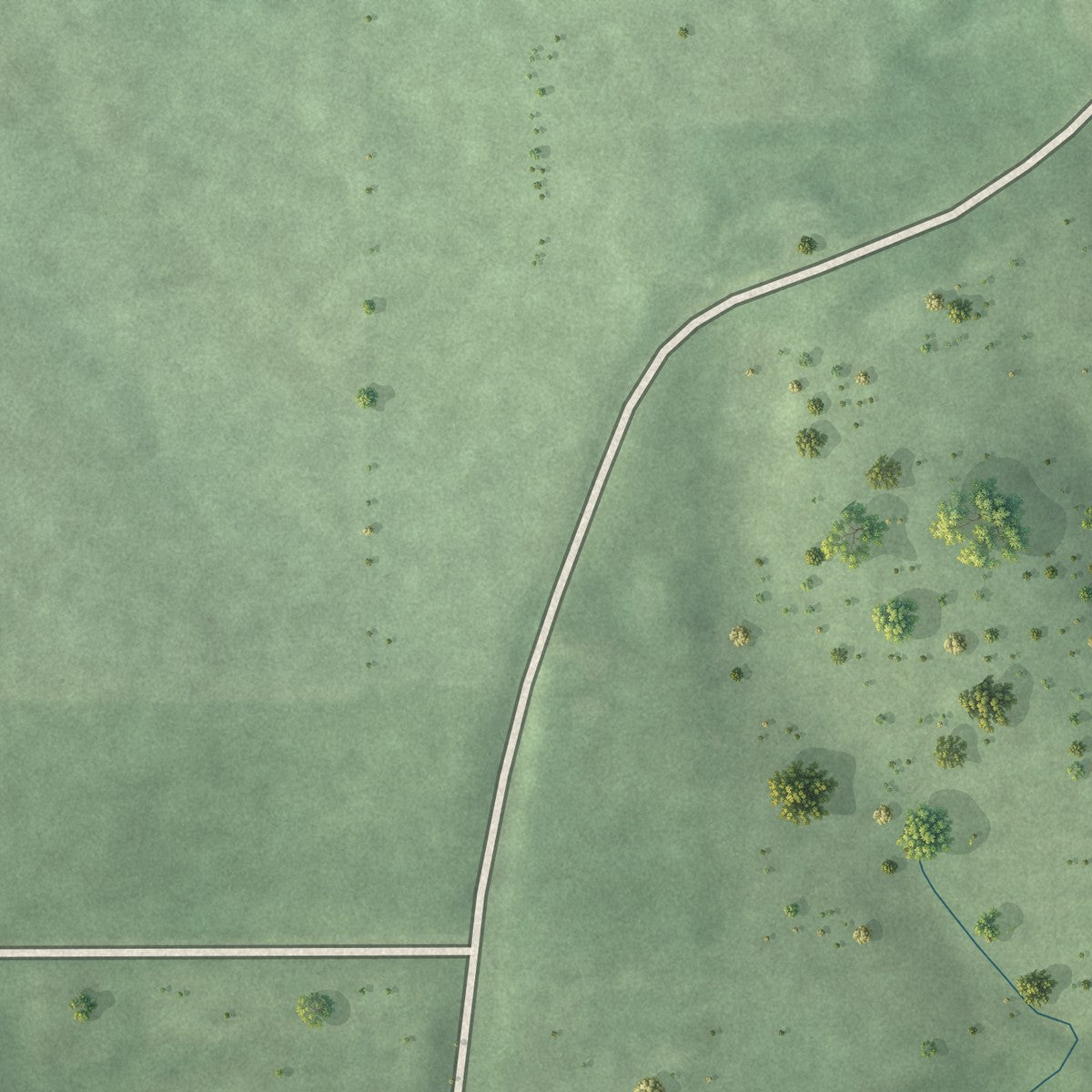 Second close-up of the map of Alfordsville, Indiana print showing more streets and buildings