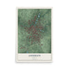 Map of Anderson, Indiana, 12 x 18 inch unframed archival matte print