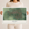 Map of Arcadia, Indiana, 12 x 18 inch unframed archival matte print