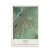 Map of Attica, Indiana, 12 x 18 inch unframed archival matte print