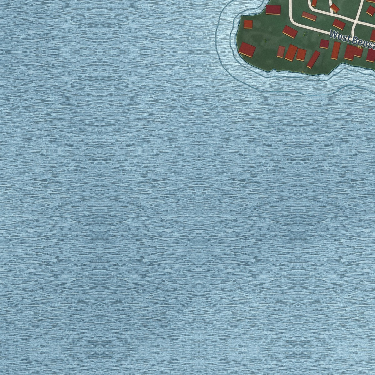 Close-up of the map of Beaver Dam, Indiana print showing street and building detail