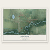 Benton, Indiana map print, the full design