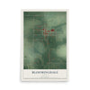 Map of Bloomingdale, Indiana, 12 x 18 inch unframed archival matte print