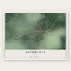 Butlerville, Indiana map print, the full design