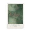 Map of Campbellsburg, Indiana, 12 x 18 inch unframed archival matte print