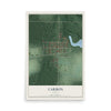 Map of Carbon, Indiana, 12 x 18 inch unframed archival matte print