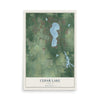 Map of Cedar Lake, Indiana, 12 x 18 inch unframed archival matte print