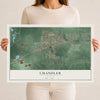 Map of Chandler, Indiana, 12 x 18 inch unframed archival matte print