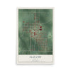Map of Clay City, Indiana, 12 x 18 inch unframed archival matte print