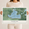 Map of Clear Lake, Indiana, 12 x 18 inch unframed archival matte print