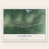 Cloverland, Indiana map print, the full design