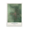 Map of Coatesville, Indiana, 12 x 18 inch unframed archival matte print