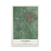 Map of Columbus, Indiana, 12 x 18 inch unframed archival matte print