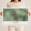 Map of Converse, Indiana, 12 x 18 inch unframed archival matte print