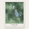 Cree Lake, Indiana map print, the full design