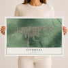 Map of Cynthiana, Indiana, 12 x 18 inch unframed archival matte print