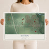 Map of Dayton, Indiana, 12 x 18 inch unframed archival matte print