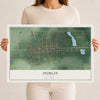 Map of Dublin, Indiana, 12 x 18 inch unframed archival matte print